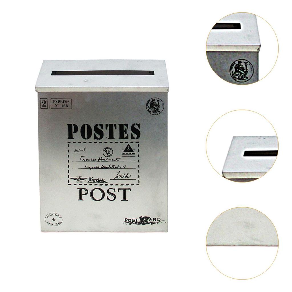 Wall Mounted Mailbox Newspaper Holder Box Letter Box Large Capacity Vintage Wall Hanging Mail Box for Outside House Yard Gate