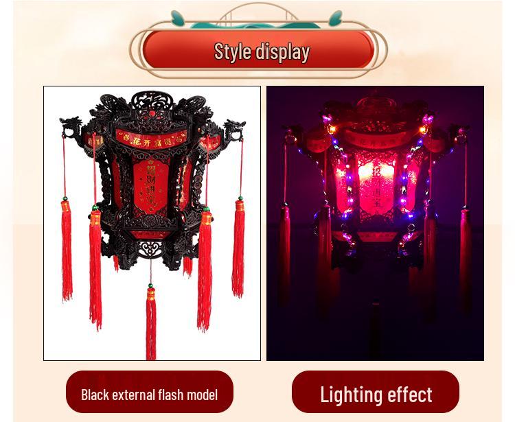 Chinese Antique Rotating Hexagonal Lantern: Seven-Color Palace Light for Housewarming, Balcony, Teahouse, Courtyard, and New Year Celebrations