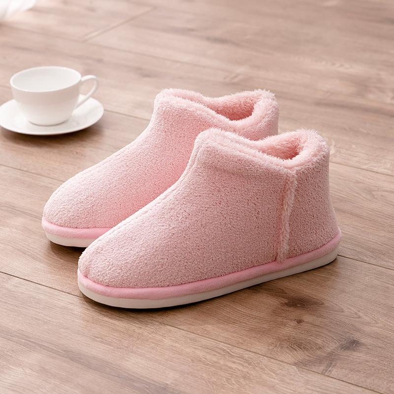 Lidani, cotton slippers women's winter confinement shoes bag heel warm and plush platform indoor plush men's cotton shoes couple