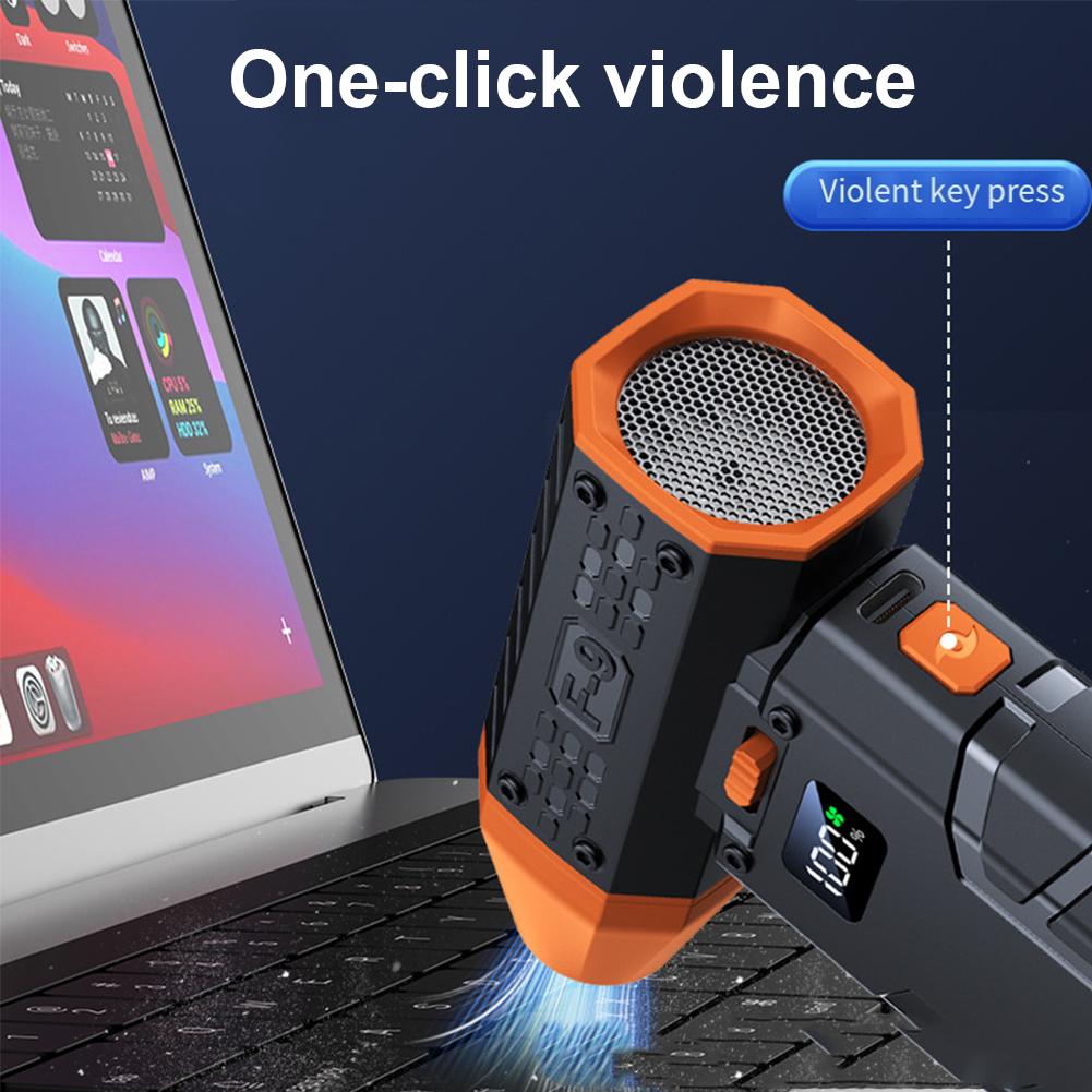 Mini Electric Turbo Jet Fan with 1-100 Wind Speed Adjustable Rechargeable Air Duster for Cleaning Car/Keyboard/PC/Home Cleaning