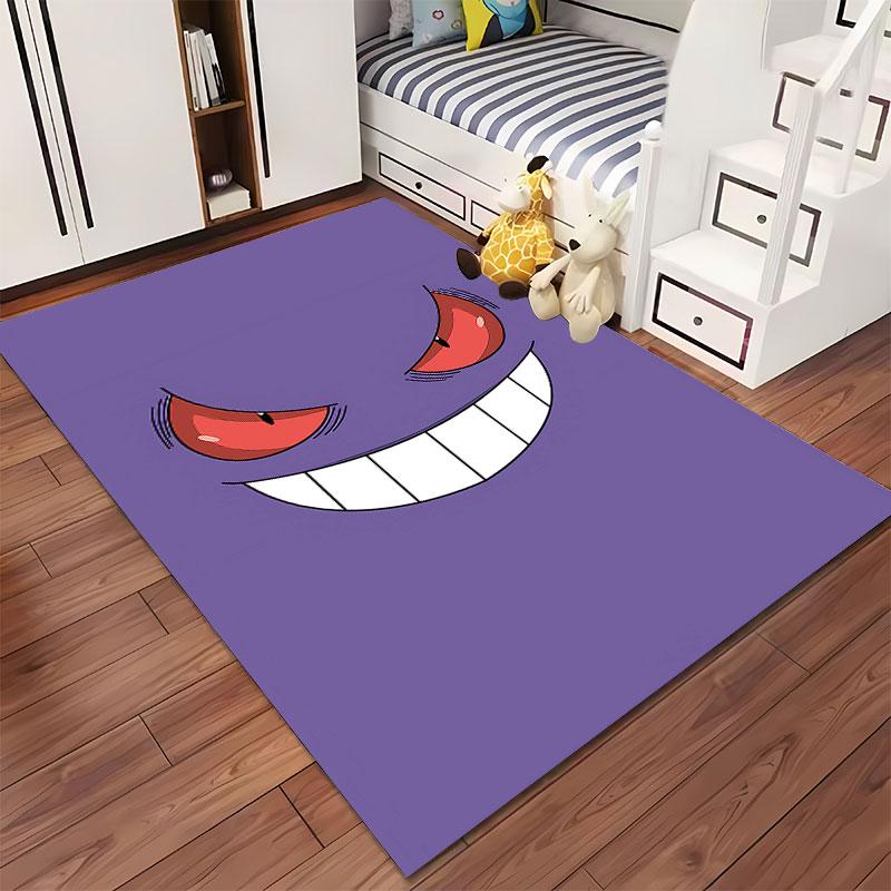 Purple Monster Face Design Carpet Suitable As a Non-slip Mat for the Living Room or Bedroom Sofa