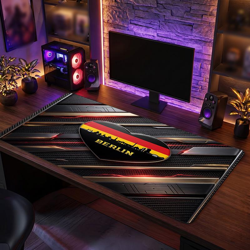 Germany Football Crest Mouse Pad, Extended Non Slip Rubber Desk Mat for Gaming Office Laptop Fan Gift