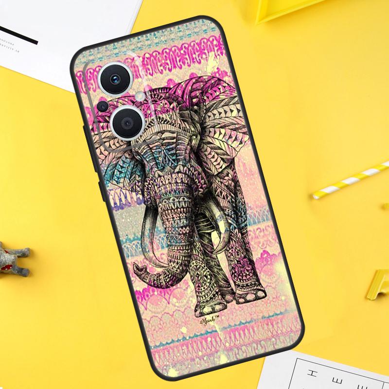Elephant Mandala Aztec For OPPO Reno 10 11 12 13 14 Pro 7 8 Lite 8T 11F 12F 13F 14F OPPO Find X8 X5 X6 X9 Pro Case