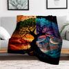 "Yin Yang Tree of Life Wall Art: Nature's Harmony In Every Leaf"Blanket Flannel Throw Blanket for Sofa, Bed, Travel, Camping, Office, Couch,
