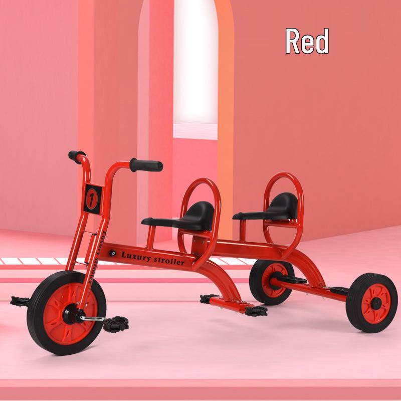 Kid's Early Learning Tricycle with Basket - Double Pedal Outdoor Ride-On Toy