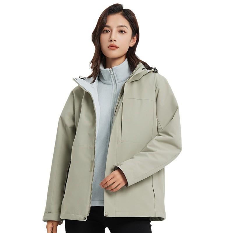 Mens Womens 3-in-1 Waterproof Windproof Insulated Outdoor Jacket With Removable Fleece Liner Hiking Skiing Camping