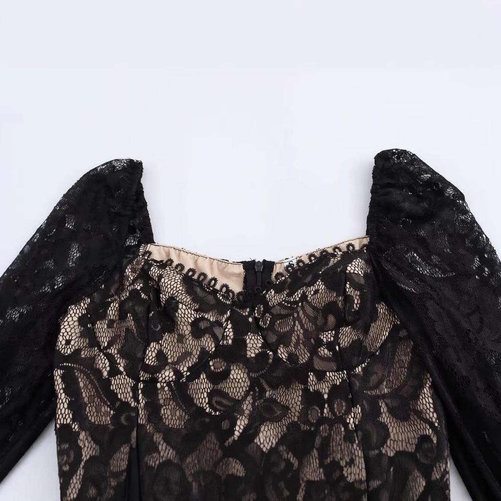 2025 Frühling Damen Europäischer & Amerikanischer Stil Spitzenkleid