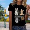 Mode Frauen süße Katze Klaue Hund Print T Shirt lustige lässig O-Ausschnitt kurze Ärmel T-shirt Sommer weibliche T-Shirt