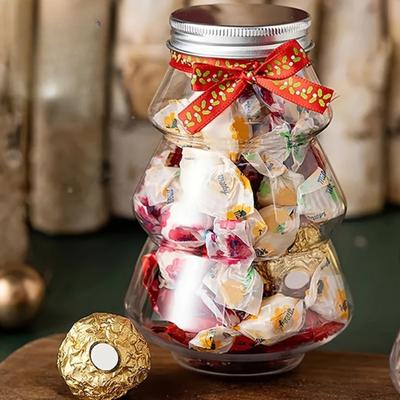 Christmas Tree Shaped Jar Set, Shatterproof PET Containers For Candy
