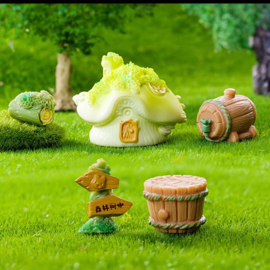Micro Landscape Ornament Forest Theme Miniature Desktop Decoration Resin Figurines for Bookshelf And Flower Pot