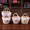 1/12 Dollhouse Cute Mini Rattan Hand Basket Model Dollhouse Kitchen Accessories Dolls House Decoration Toy Pretend Play Toys