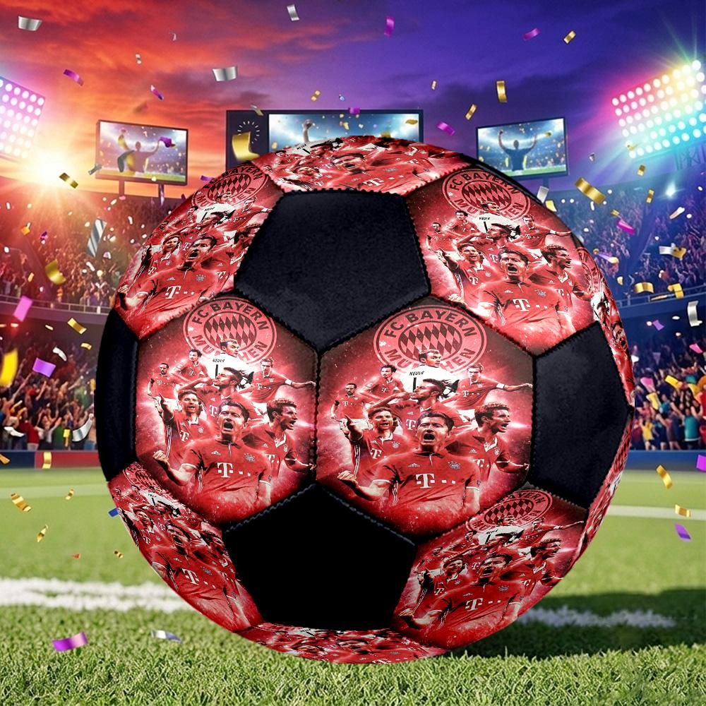 1pc Bayern Munich Crest Standard Size 5 Soccer ball, Durable game Soccer Ball for School Park Training & Daily Entertainment zq7142