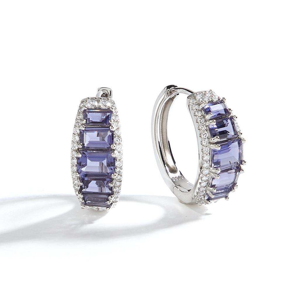 

Женские серьги-клипсы из стерлингового серебра 925 пробы с натуральным восьмиугольным иолитом, настоящими драгоценными камнями. Классический дизайн, изысканные украшения для ношения на день рождения. M