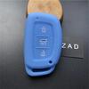 ZAD Silicone Rubber Car Key Case Cover Protector for Hyundai Tucson Elantra MISTRA Santa 9 3 Buttons Smart Key Fob Car Accessory