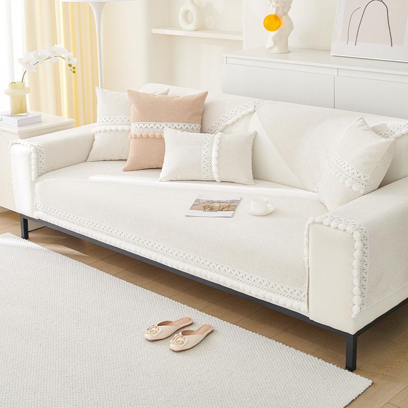 

Чехол для дивана с кружевным краем из синели, ткань на четыре сезона, универсальное цельное полотенце для дивана, полное покрытие, одеяло, подушка для дивана 70*70