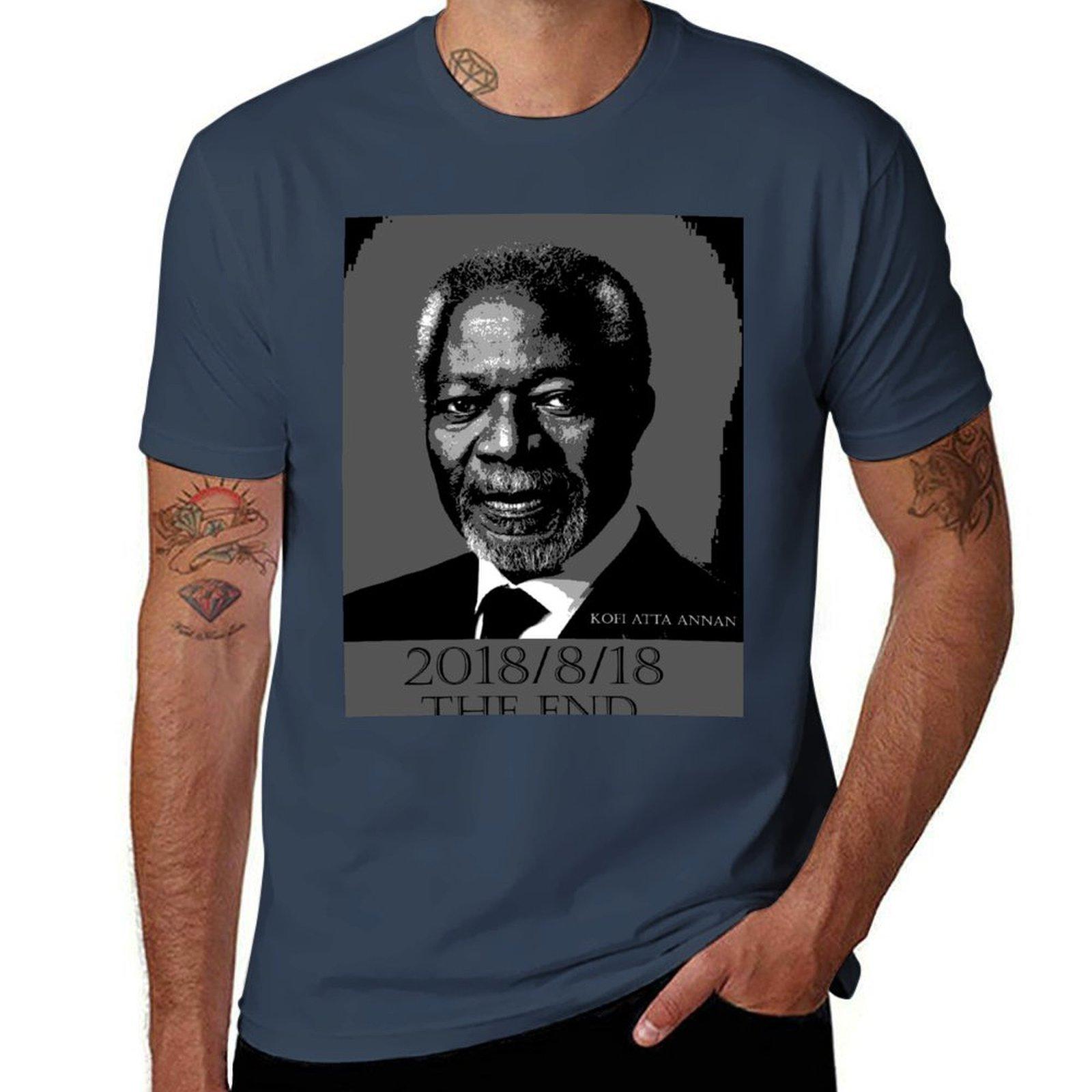 Kofi Annan The End Футболка футболки для мужчины упаковка белая футболка с принтом на заказ хлопковая футболка 100% футболка S