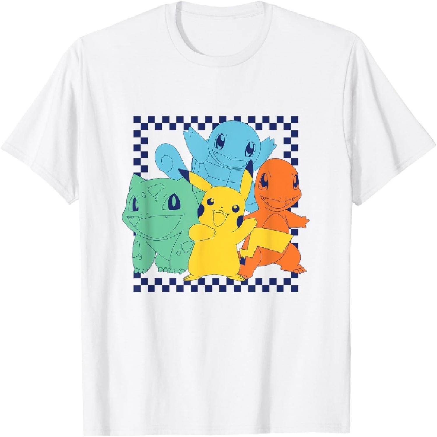 Pokémon - Pikachu Charmander Bulbasaur Squirtle Group T-Shirt XXXXXL белый