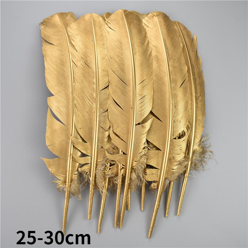 Gold Goose Feather Silver Turkey Plumes Handicraft Accessories Golden Duck Feathers Table Centerpieces Wedding Party Decoration