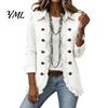 Umlegekragen Jacken Damen Böhmische Blumenjacke, Gerüschter Offener Mantel, Jacke Schlanke Passform Lässig Langarm Oberbekleidung für den Herbst