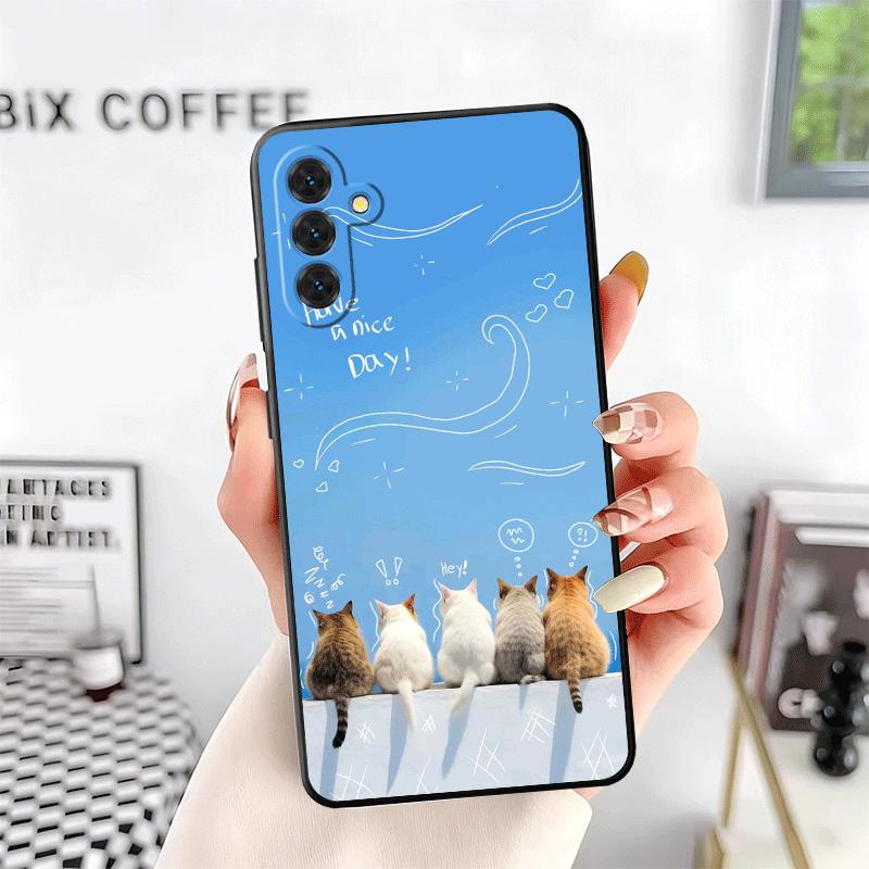 Cat Cute Kitten Cartoon Soft Phone Case for Samsung A17 A37 A57 A16 A26 A36 A56 A15 A25 A35 A55 A14 A24 A34 A54 A13 A23 A33 A53