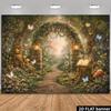 2D Whimsical Butterfly Forest Backdrop Photography Background