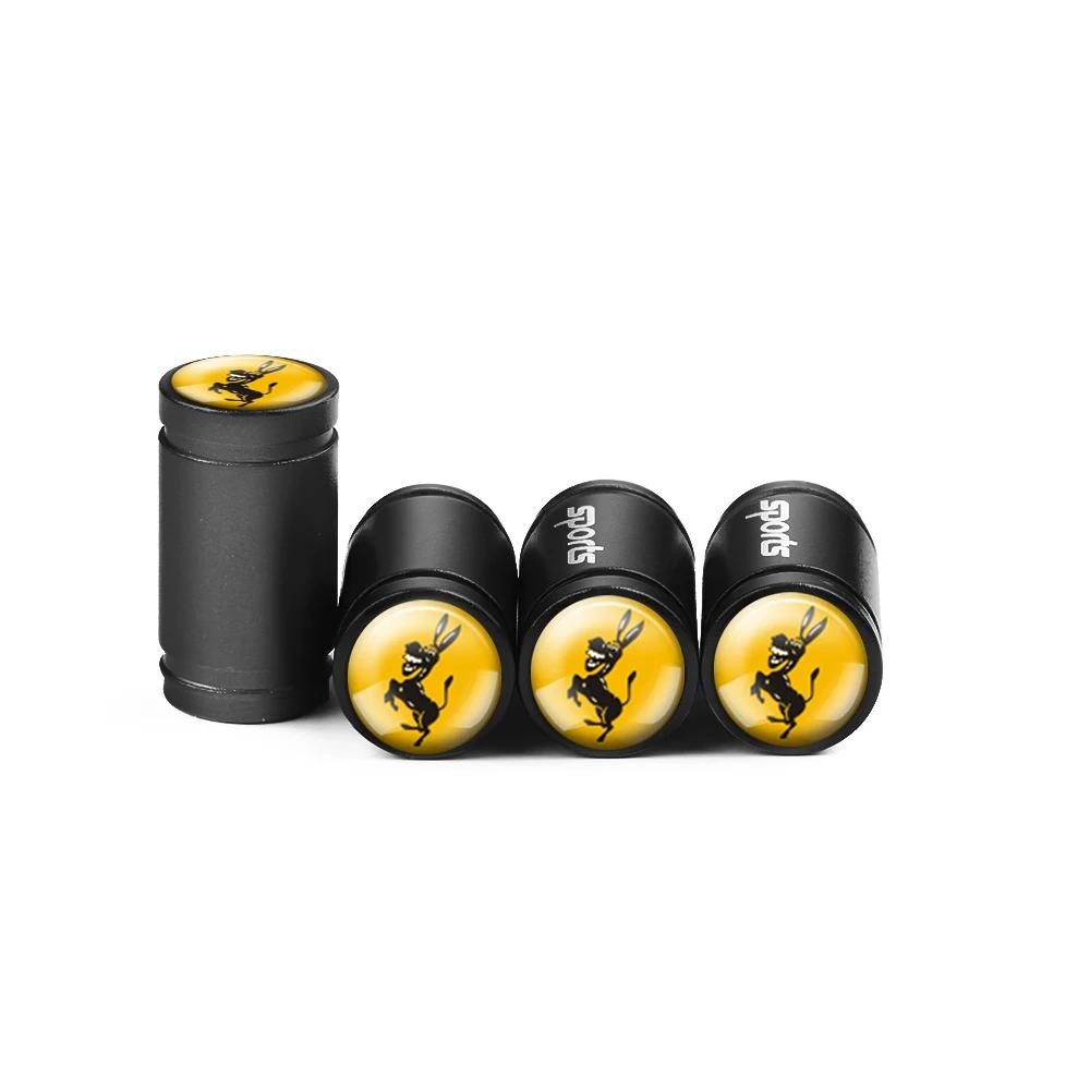 4Pcs Donkey Emblem Car Styling Valve Caps Wheel Tires Air Valve Stem Protective Cover for Ferrari Auto Modification Accessories MQ3