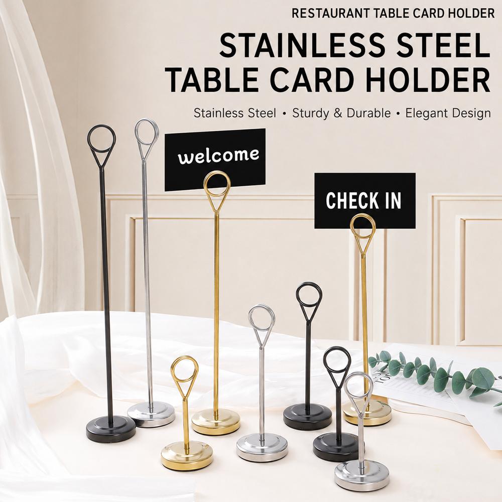 Kreativer Metallhalter für Hochzeiten Vertikaler Schreibtisch-Notizhalter Zeremonie zur Graduierung Konferenz Restaurant Hotel Kennzeichenhalter