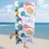Blue Floral Print Beach Towel Polyester Quick Dry Sand Free Large Bath Towels for Summer Pool Swimming Vacation Travel Blanket