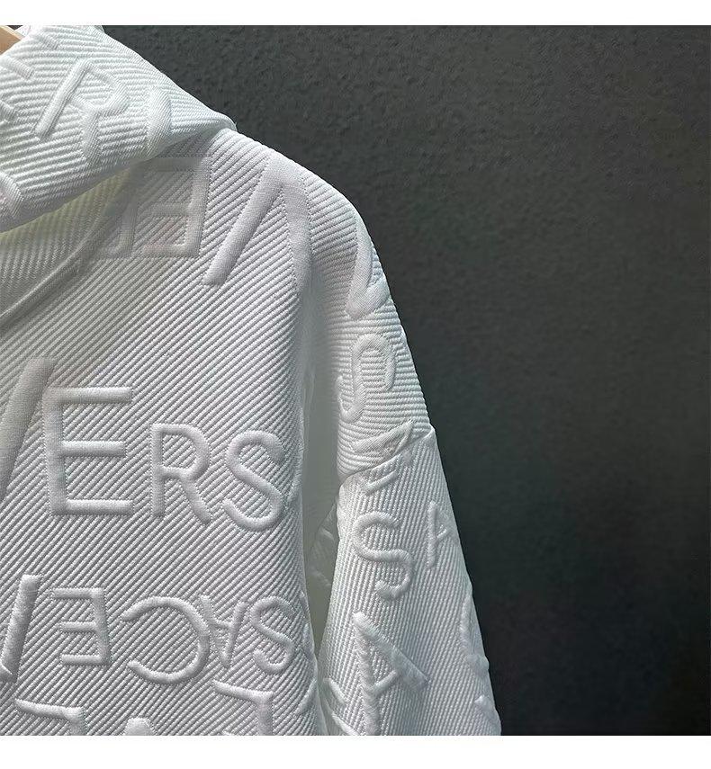 Trendy Casual Jacquard Sweatshirt with Letter Embroidery - Loose Fit, Round Neck, Long Sleeves