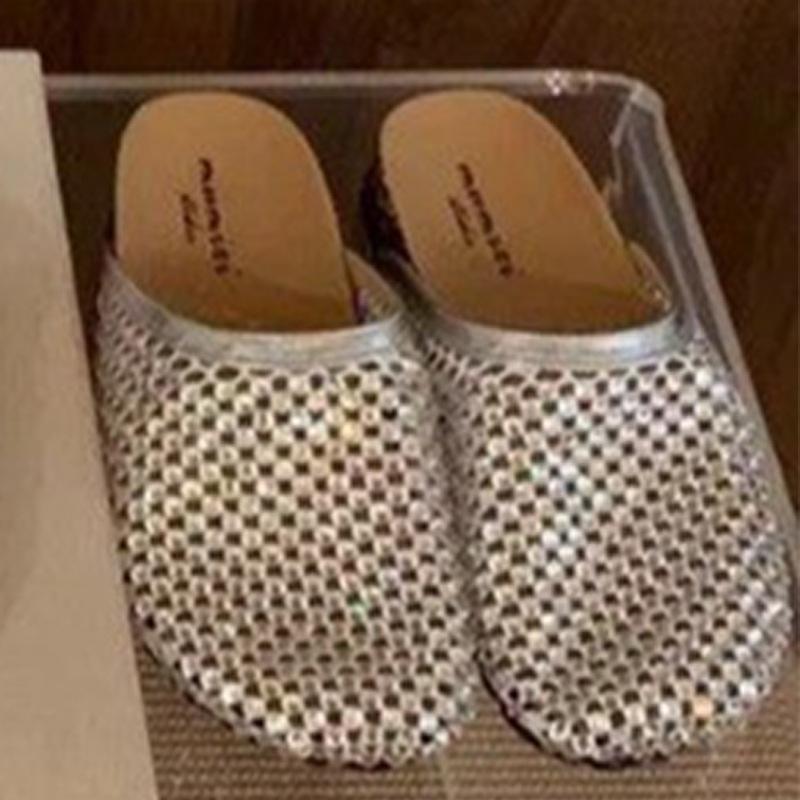 

Босоножки с толстой подошвой и закрытым носком, женские летние 2025, новые сандалии с рыболовной сеткой, стразами и феей 40