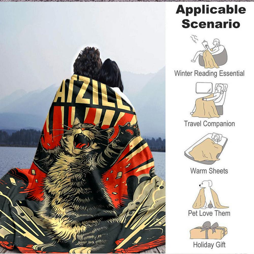 1pc Monster Cat Blanket - Perfect Gift for Birthdays, Christmas & Halloween- Soft, Warm & Versatile yy250909157