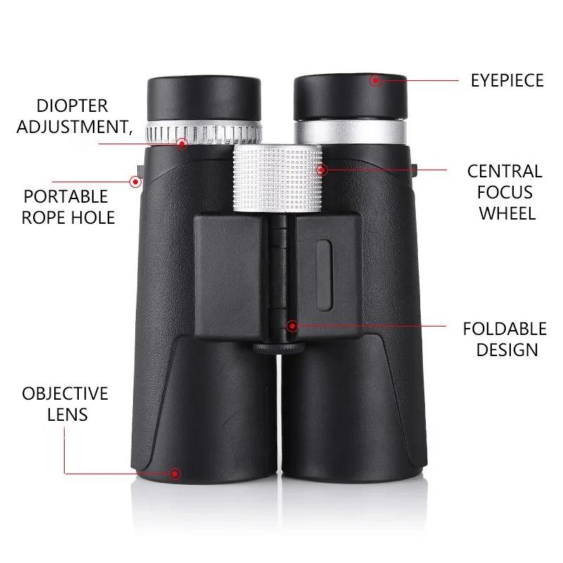 10x42 Hd Binoculars Telescope Long Range Bak4 Prism For Outdoor Hiking Concert Fishing Birdwatching
