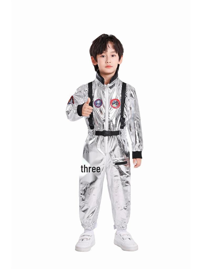 Kids' Silver Astronaut Jumpsuit - Space Suit Costume for Stage, Play, or "The Wandering Earth" COS Performance