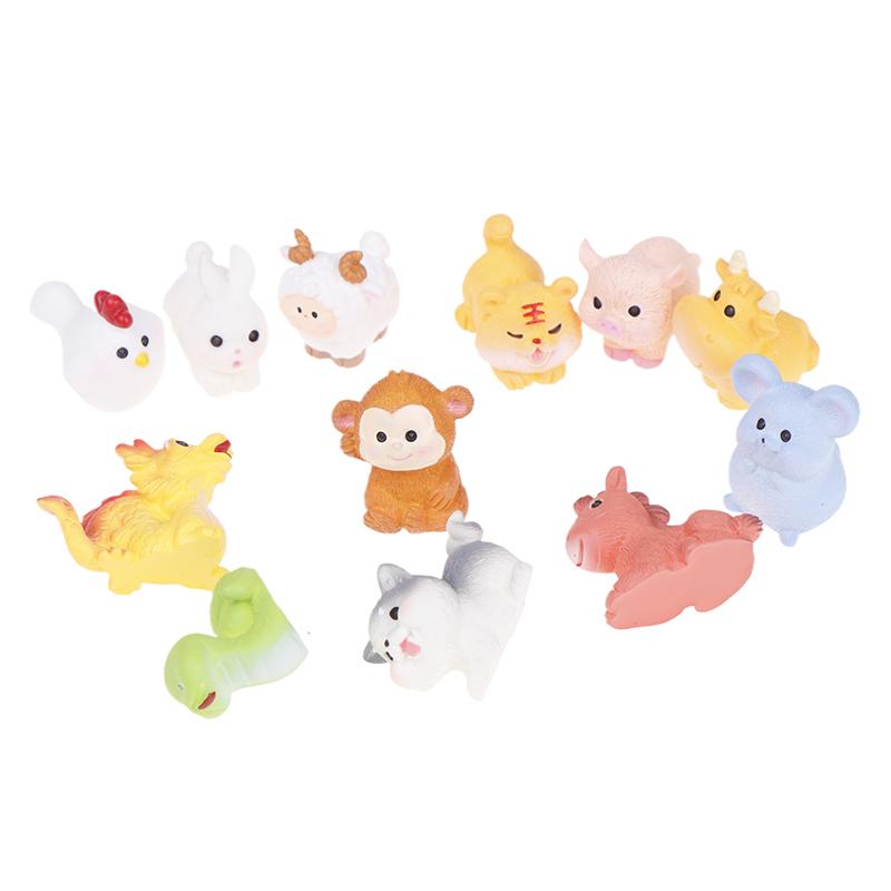 1ks miniaturní figurky pro panenky z 12 zvěrokruhu Řemeslná realistická zvířata pro mikrokrajinářské dekorace dekorace kutilské potřeby