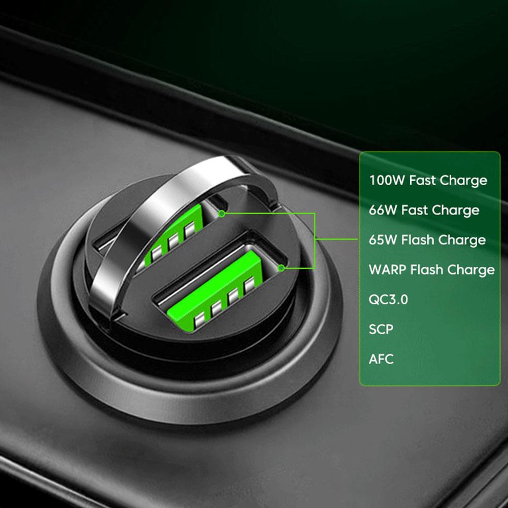 200W Mini Dual Ports USB Car Charger Lighter Fast Charging Car Phone Charger Adapter For IPhone 13 12