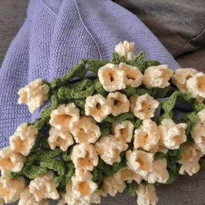 Yousheng DIY Crochet Flowers Blanket Rose Bouquet Blanket Crocheting Kit Bouquet Throw Blanket Craft Kit for Mother's Day Birthday Gift Home Decor