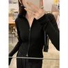 Women's High Neck Slim Fit Fleece Jacket: Double Zipper Stand Collar for Autumn/Winter 2025