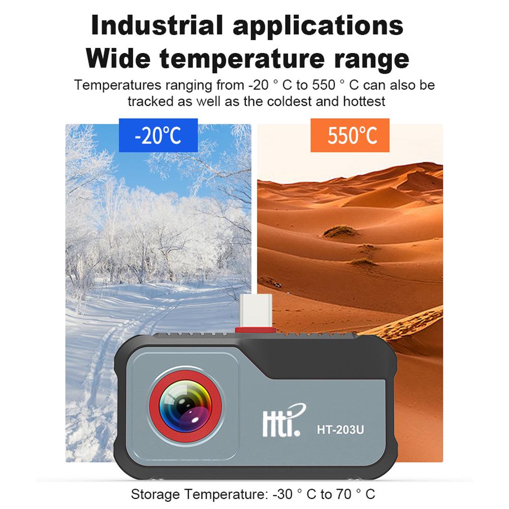256*192   Mobilephone Thermal Imager -20 to 550 Temperature Msurement 25Hz Infrared Camera Detail Enhancement 8 Color   Design 3 Language N