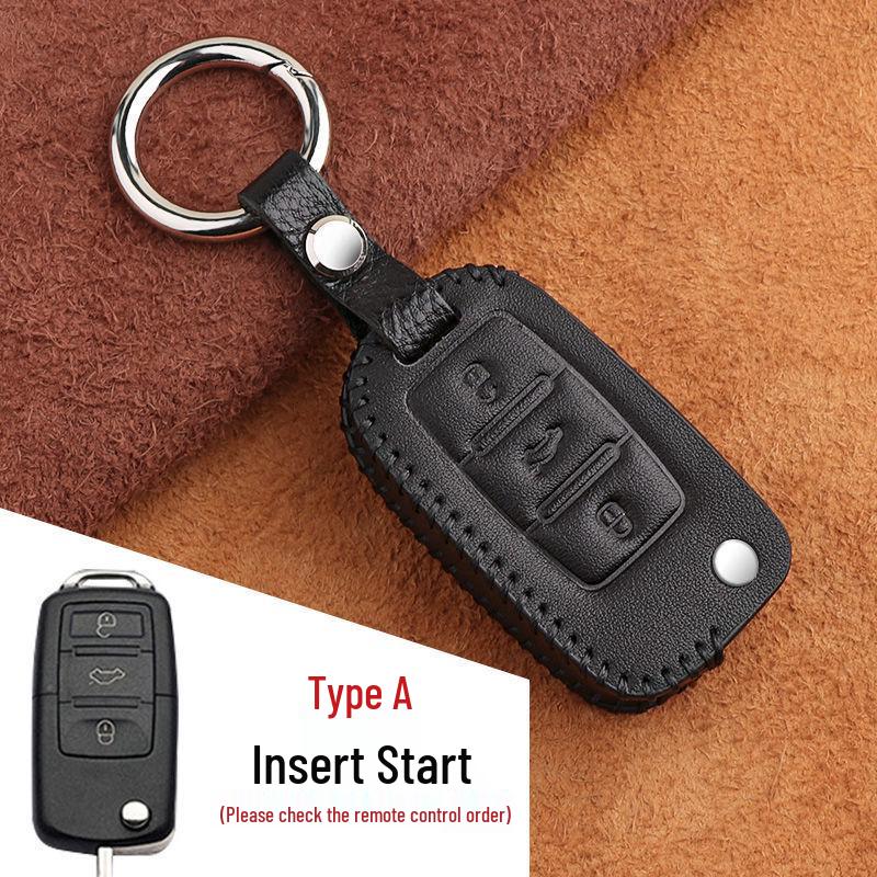 

Volkswagen Genuine Leather Key Case for Tiguan, Lavida, Magotan, Sagitar, T-Roc, Teramont, Passat Brown [Leather]