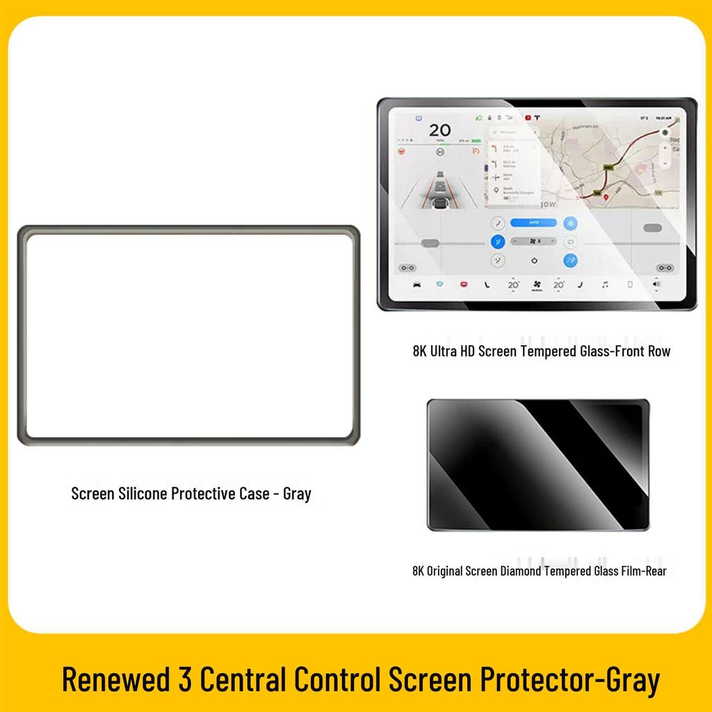 Screen Protector Silicone Frame for Tesla Model 3/Y Center Console