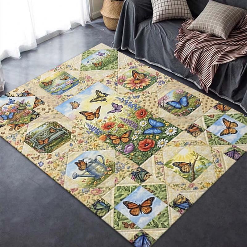 2025 New Butterfly Decoration Carpet Rug for Living Room Bedroom Home Sofa Decoration,Kids play Non-slip Floor Mat28