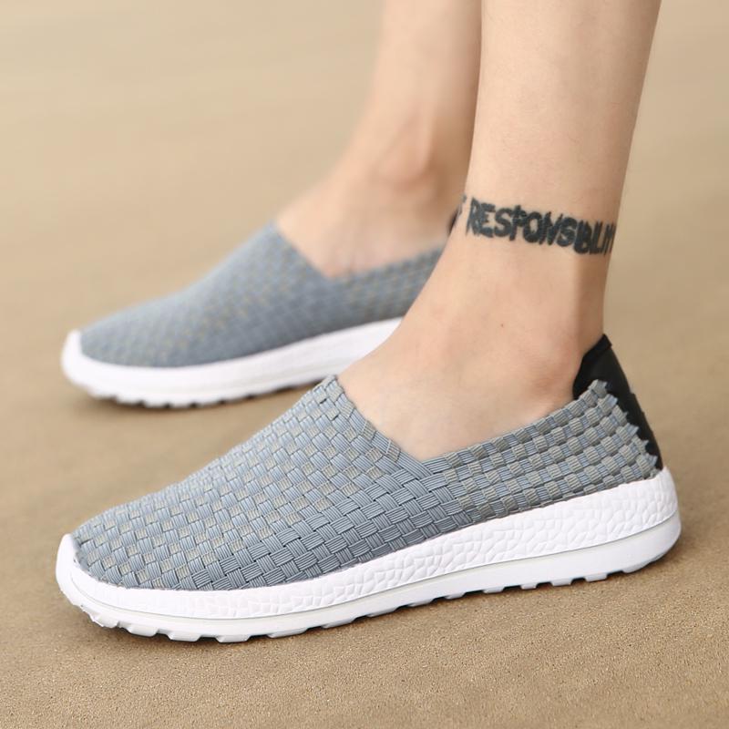 Letní Pánské Tenisky Černý Braid Plážové Měkké Lehké Sportovní Boty Ležérní Tkanina Prodyšné Propíchnuté Slip On Flats Tenisky