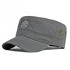 Men's Cotton Military Cap Summer Outdoor Breathable Flat Top Hat Vintage Embroidery Cadet Hat Casual Sun Protection Peaked Cap