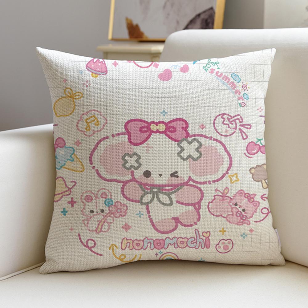 Sweet CCute NNonoS Cushion Cover Breathable and Skinfriendly Linen Pillowcase Square Removable and Washable Cushion