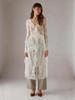 Elegant Resort-Style Lace Cover-Up Dress with Flowing Ribbons