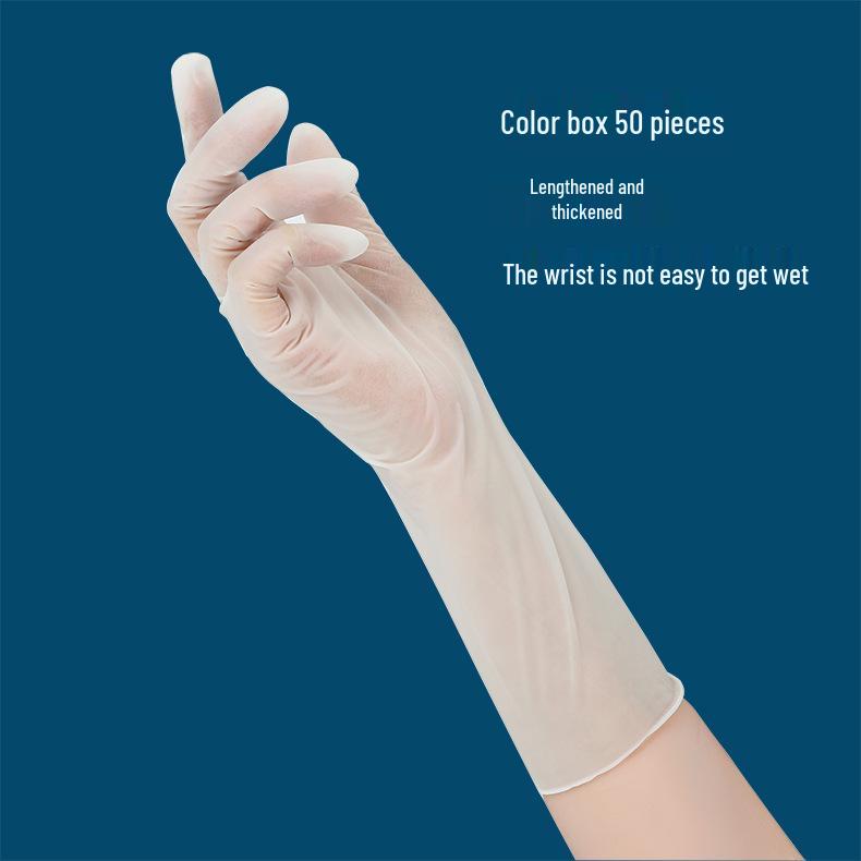 

12-дюймовые высокоэластичные нитриловые перчатки без пудры, утолщенные и многоразовые хозяйственные перчатки