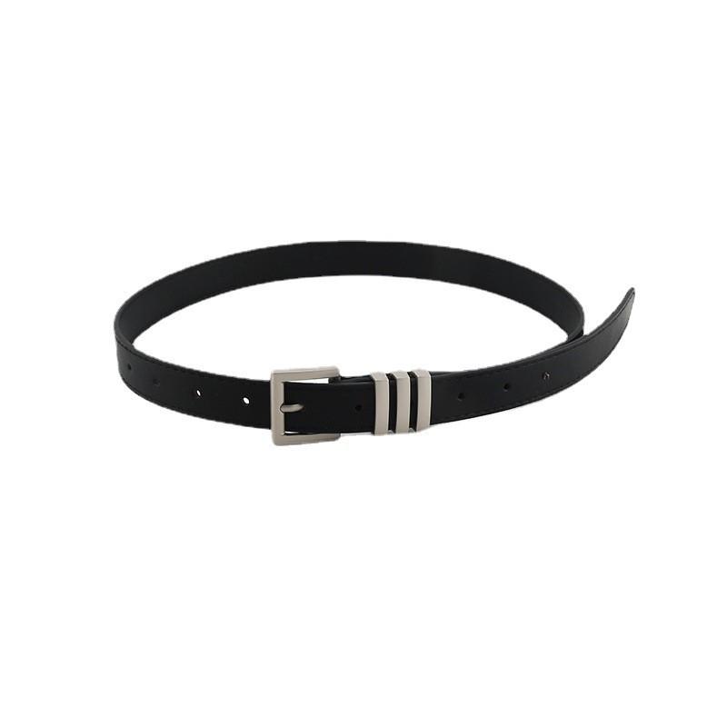 Buckle Polished Metal Womens Belt In Solid Color Versatile Paired With Jeans