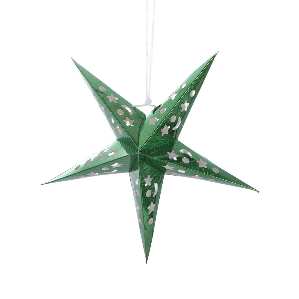 Mehrfarbige DIY-Papierlaterne mit Sternen, Lampenschirm, Sternen, Lampenschirm, Weihnachtsdekoration, Ornamente, Hängelichter