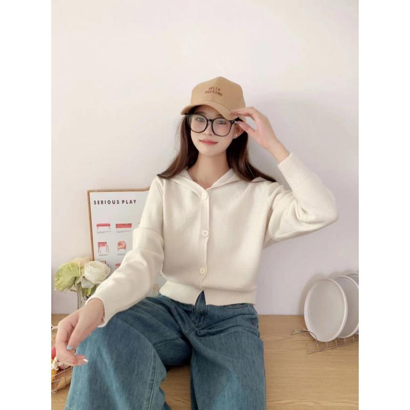Hooded Knitted Small Cardigan Autumn and Winter New Solid Color Simple Fashion Casual Versatile Sweater Jacket Top Women
