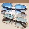 Fashion Men Retro Square Glasses Metal Women's Shades Brand Design Driving Sunglasses New Double Bridge Pilot Sun Glasses